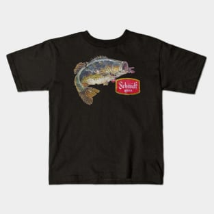 Schmidt Beer Bass Fishing Vintage Retro Distressed Kids T-Shirt